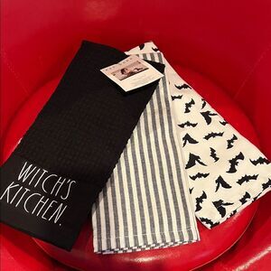 Rae Dunn Black Halloween Towel Set